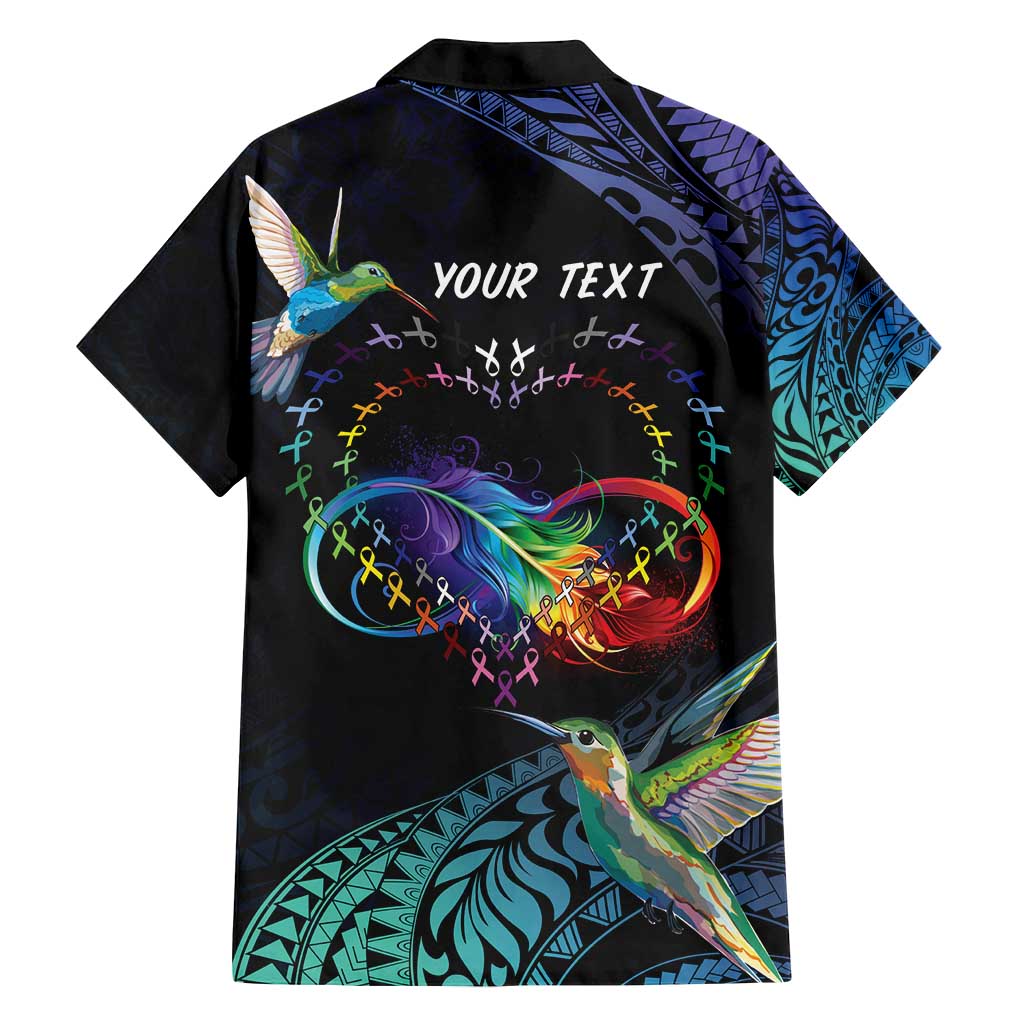 Polynesian Cancers Awareness Family Matching Long Sleeve Bodycon Dress and Hawaiian Shirt Hummingbird - Fly High Until We Meet Again