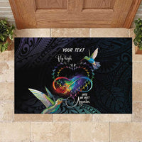 Polynesian Cancers Awareness Rubber Doormat Hummingbird - Fly High Until We Meet Again