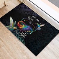 Polynesian Cancers Awareness Rubber Doormat Hummingbird - Fly High Until We Meet Again
