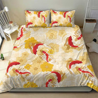 Beige Palaka Hawaii Aloha Bedding Set Koi Pond Mix Ilima Flowers - Polynesian Pride