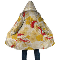 Beige Palaka Hawaii Aloha Cloak Koi Pond Mix Ilima Flowers - Polynesian Pride