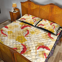 Beige Palaka Hawaii Aloha Quilt Bed Set Koi Pond Mix Ilima Flowers LT7 - Polynesian Pride