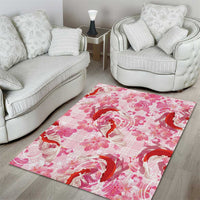 Pink Palaka Hawaii Aloha Area Rug Koi Pond Mix Sakura - Polynesian Pride