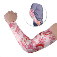 Pink Palaka Hawaii Aloha Arm Sleeves Koi Pond Mix Sakura - Polynesian Pride