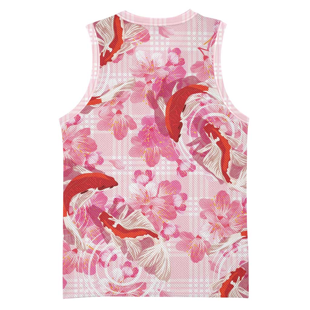 Pink Palaka Hawaii Aloha Basketball Jersey Koi Pond Mix Sakura - Polynesian Pride