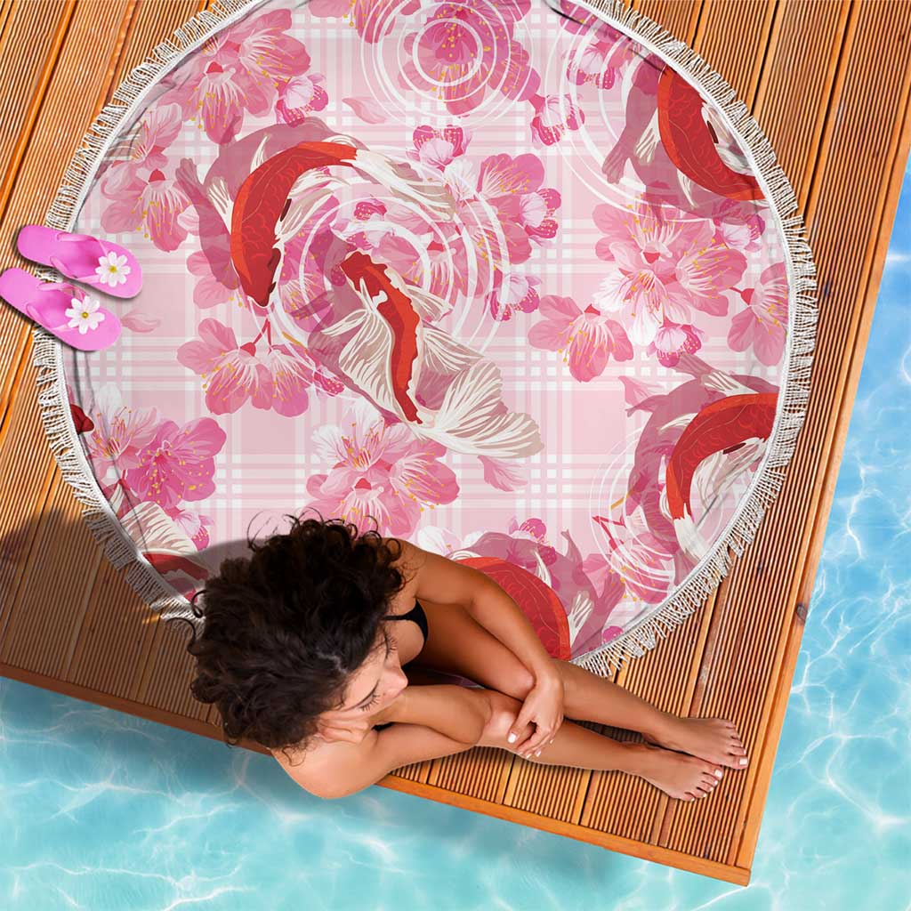 Pink Palaka Hawaii Aloha Beach Blanket Koi Pond Mix Sakura - Polynesian Pride