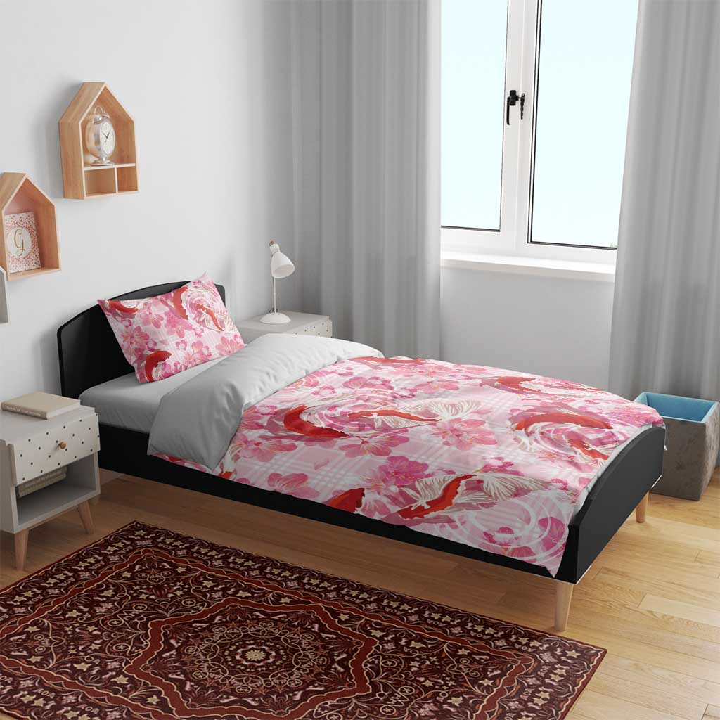 Pink Palaka Hawaii Aloha Bedding Set Koi Pond Mix Sakura - Polynesian Pride