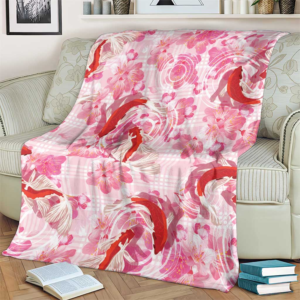 Pink Palaka Hawaii Aloha Blanket Koi Pond Mix Sakura - Polynesian Pride