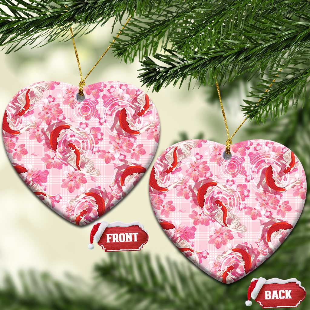 Pink Palaka Hawaii Aloha Ceramic Ornament Koi Pond Mix Sakura - Polynesian Pride
