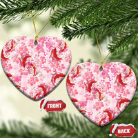 Pink Palaka Hawaii Aloha Ceramic Ornament Koi Pond Mix Sakura - Polynesian Pride