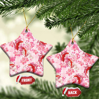 Pink Palaka Hawaii Aloha Ceramic Ornament Koi Pond Mix Sakura - Polynesian Pride