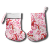 Pink Palaka Hawaii Aloha Christmas Stocking Koi Pond Mix Sakura - Polynesian Pride