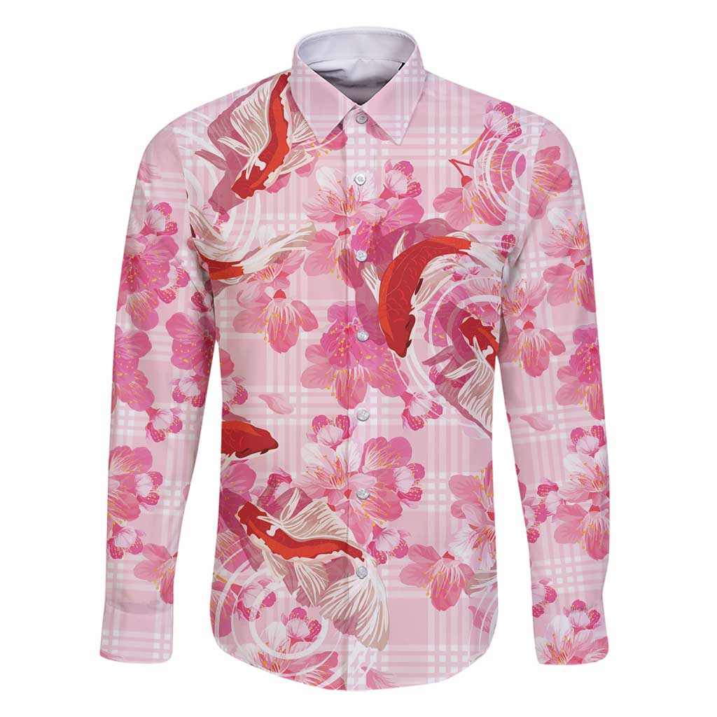 Pink Palaka Hawaii Aloha Family Matching Mermaid Dress and Hawaiian Shirt Koi Pond Mix Sakura - Polynesian Pride