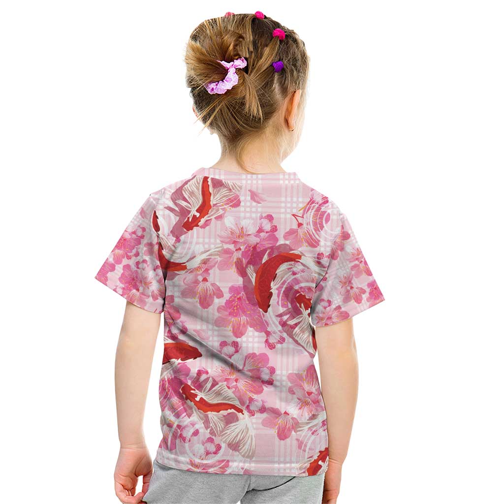 Pink Palaka Hawaii Aloha Kid T Shirt Koi Pond Mix Sakura - Polynesian Pride