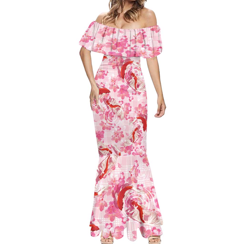 Pink Palaka Hawaii Aloha Mermaid Dress Koi Pond Mix Sakura - Polynesian Pride