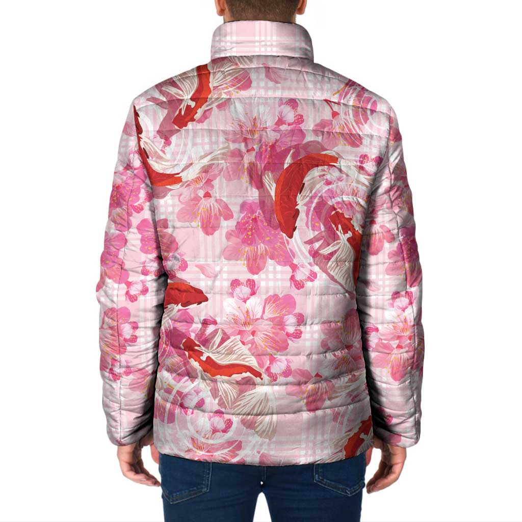 Pink Palaka Hawaii Aloha Padded Jacket Koi Pond Mix Sakura - Polynesian Pride