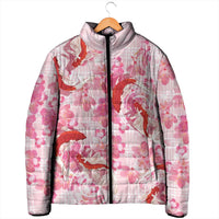 Pink Palaka Hawaii Aloha Padded Jacket Koi Pond Mix Sakura - Polynesian Pride