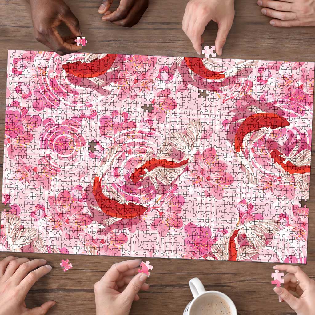 Pink Palaka Hawaii Aloha Puzzle Koi Pond Mix Sakura - Polynesian Pride