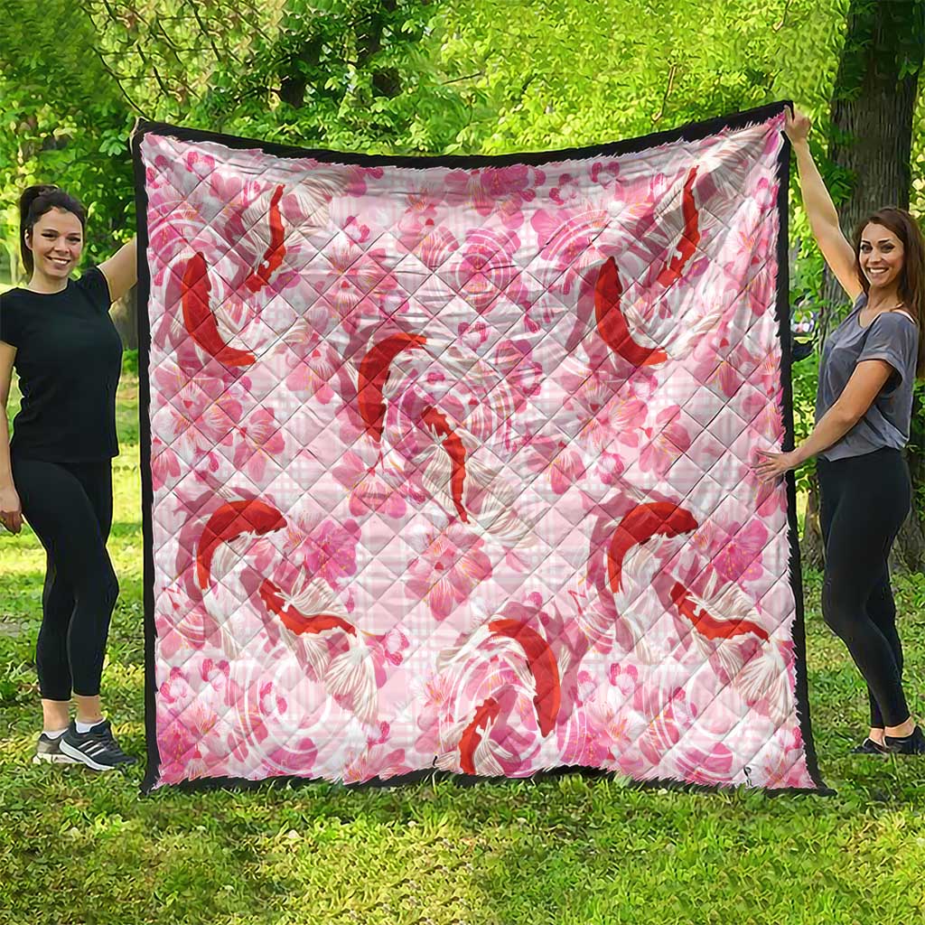 Pink Palaka Hawaii Aloha Quilt Koi Pond Mix Sakura - Polynesian Pride