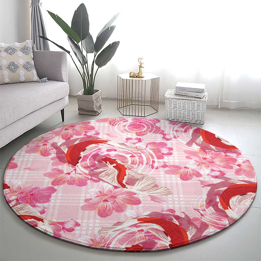 Pink Palaka Hawaii Aloha Round Carpet Koi Pond Mix Sakura - Polynesian Pride