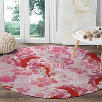 Pink Palaka Hawaii Aloha Round Carpet Koi Pond Mix Sakura - Polynesian Pride