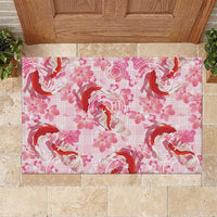 Pink Palaka Hawaii Aloha Rubber Doormat Koi Pond Mix Sakura - Polynesian Pride