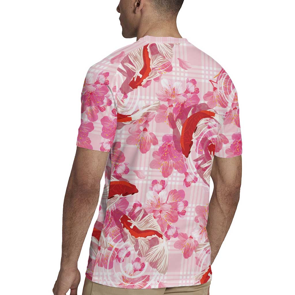 Pink Palaka Hawaii Aloha Rugby Jersey Koi Pond Mix Sakura - Polynesian Pride