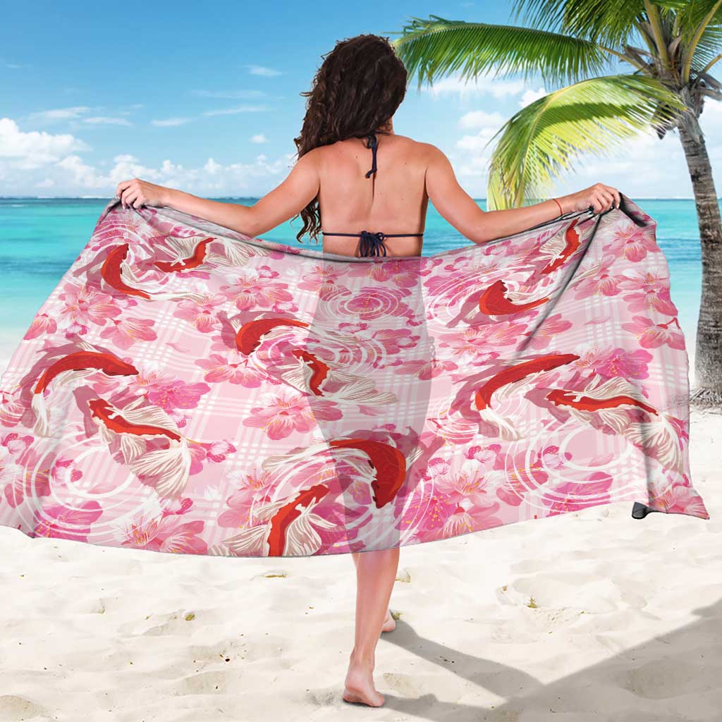 Pink Palaka Hawaii Aloha Sarong Koi Pond Mix Sakura - Polynesian Pride