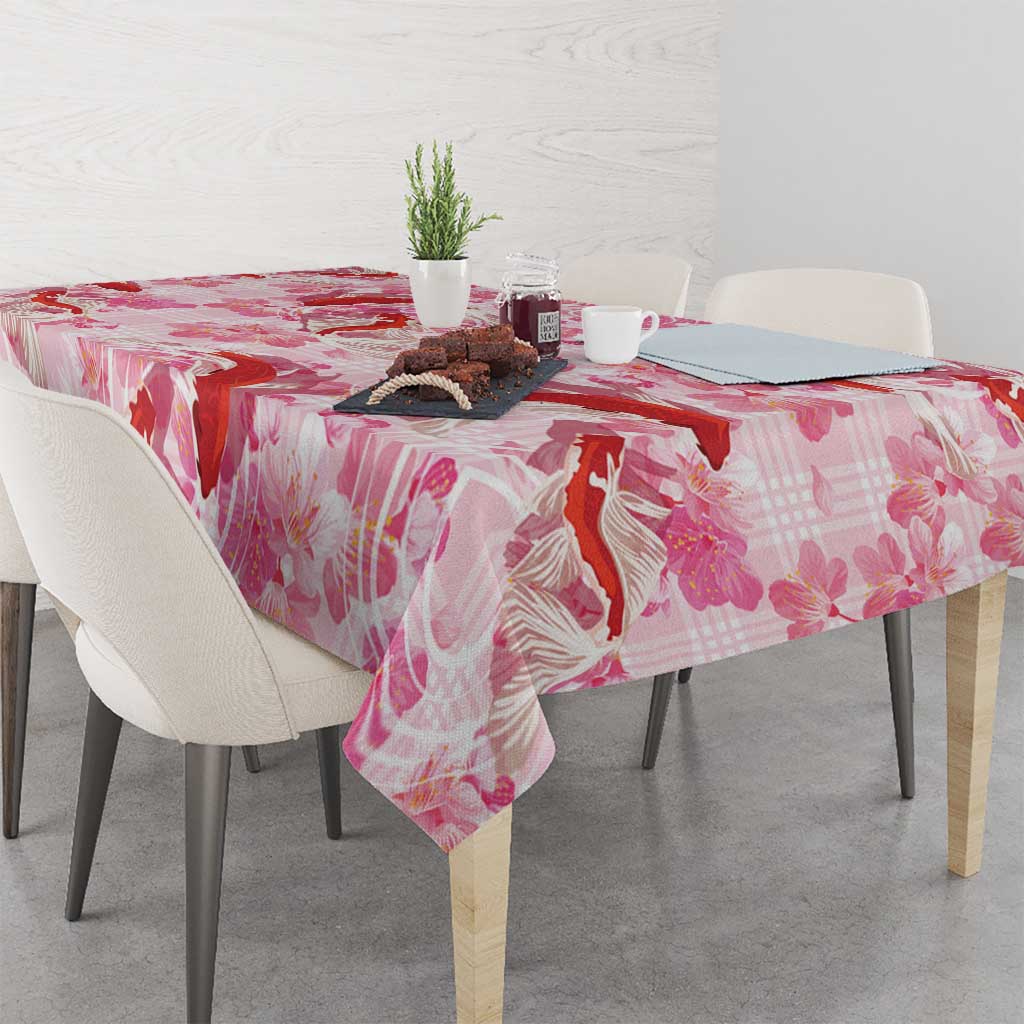 Pink Palaka Hawaii Aloha Tablecloth Koi Pond Mix Sakura - Polynesian Pride