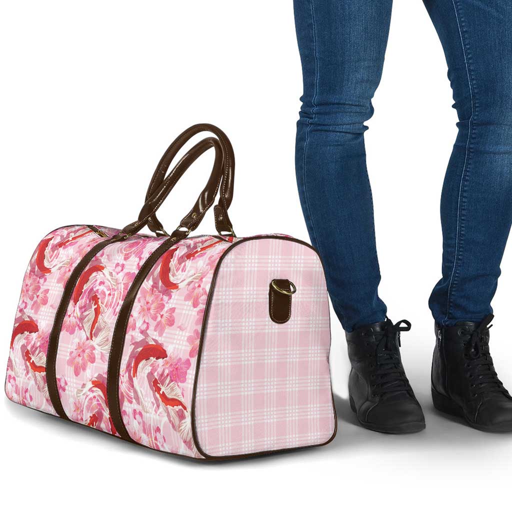 Pink Palaka Hawaii Aloha Travel Bag Koi Pond Mix Sakura - Polynesian Pride