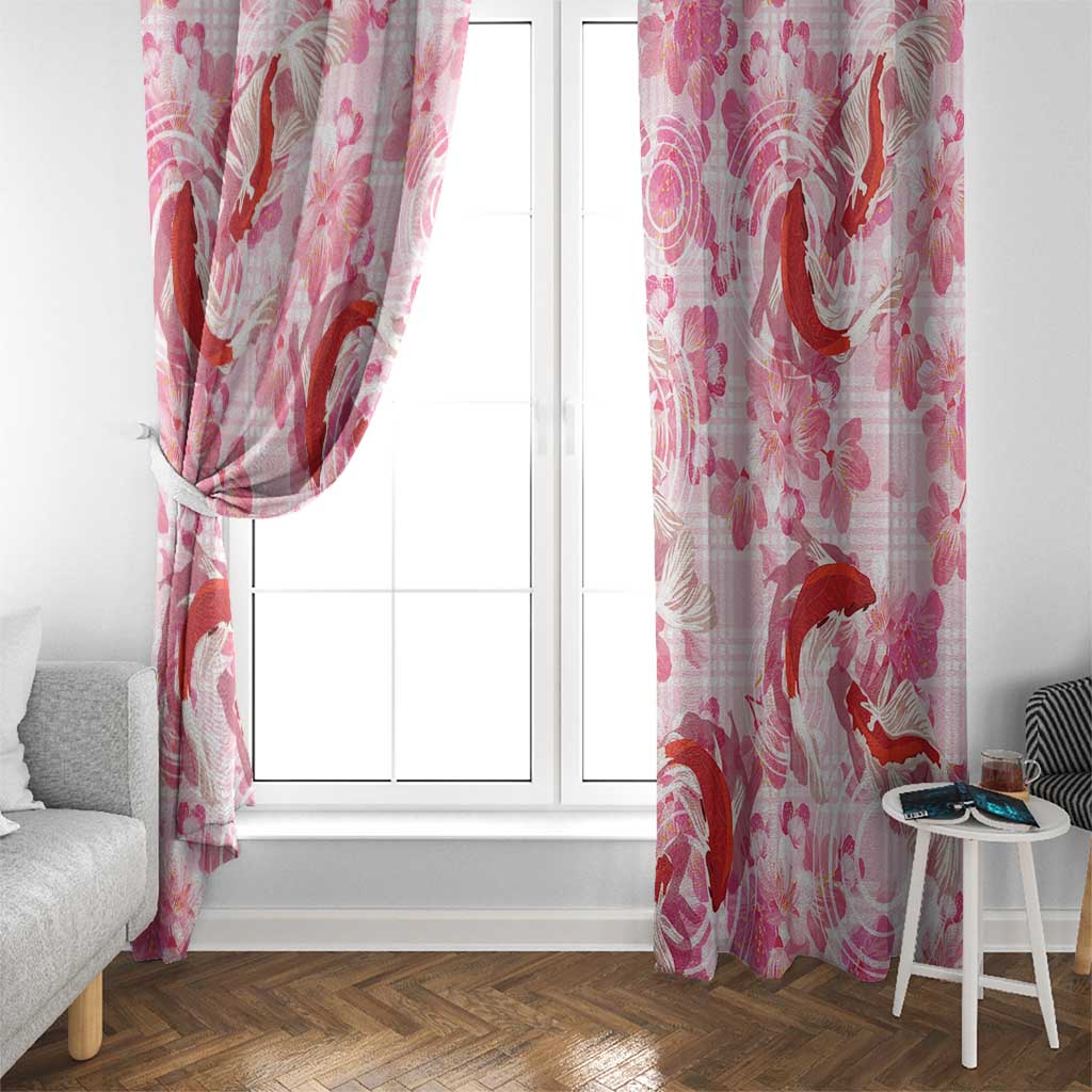 Pink Palaka Hawaii Aloha Window Curtain Koi Pond Mix Sakura - Polynesian Pride