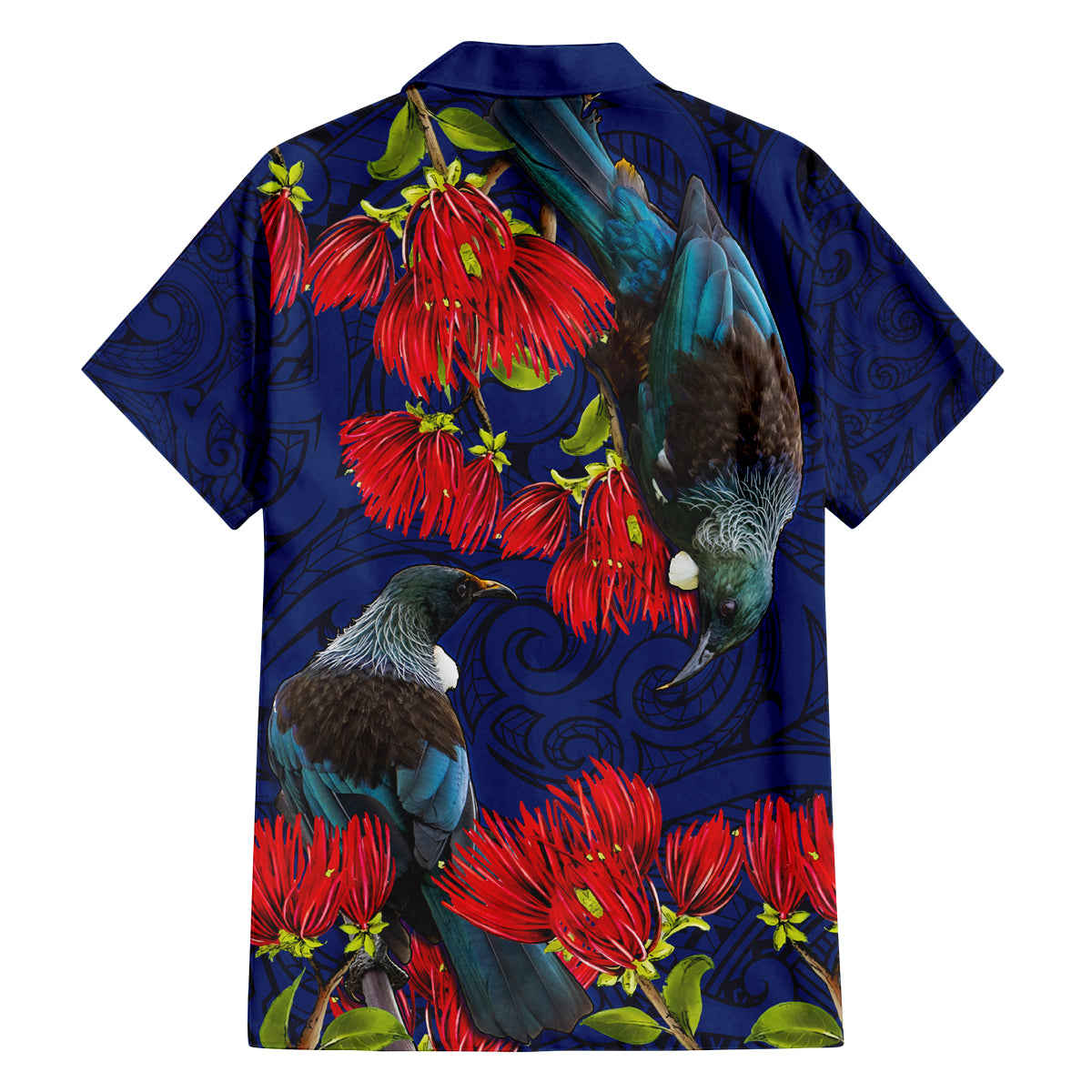 New Zealand Family Matching Puletasi and Hawaiian Shirt Tui Couple with Pohutukawa LT7 - Polynesian Pride