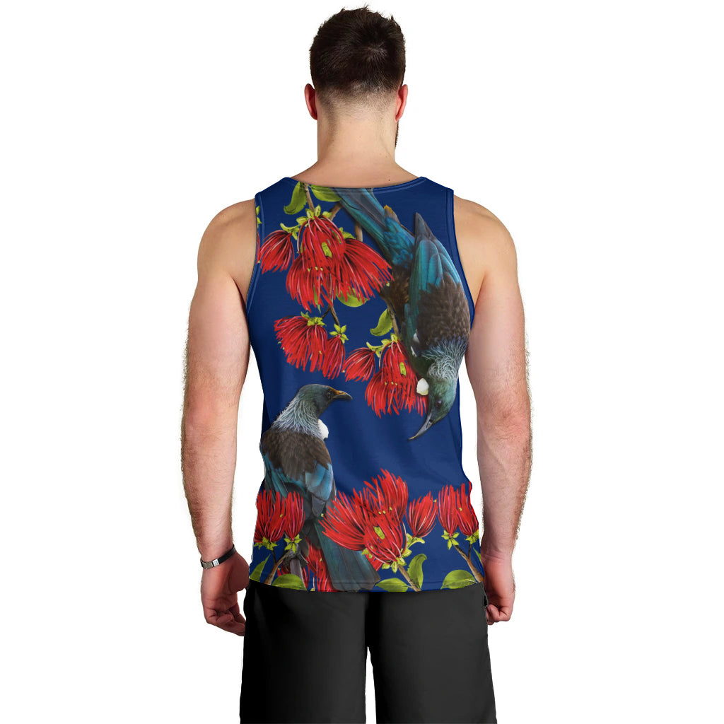 New Zealand Pohutukawa with Tui Birds Men Tank Top Version 2 LT7 - Polynesian Pride