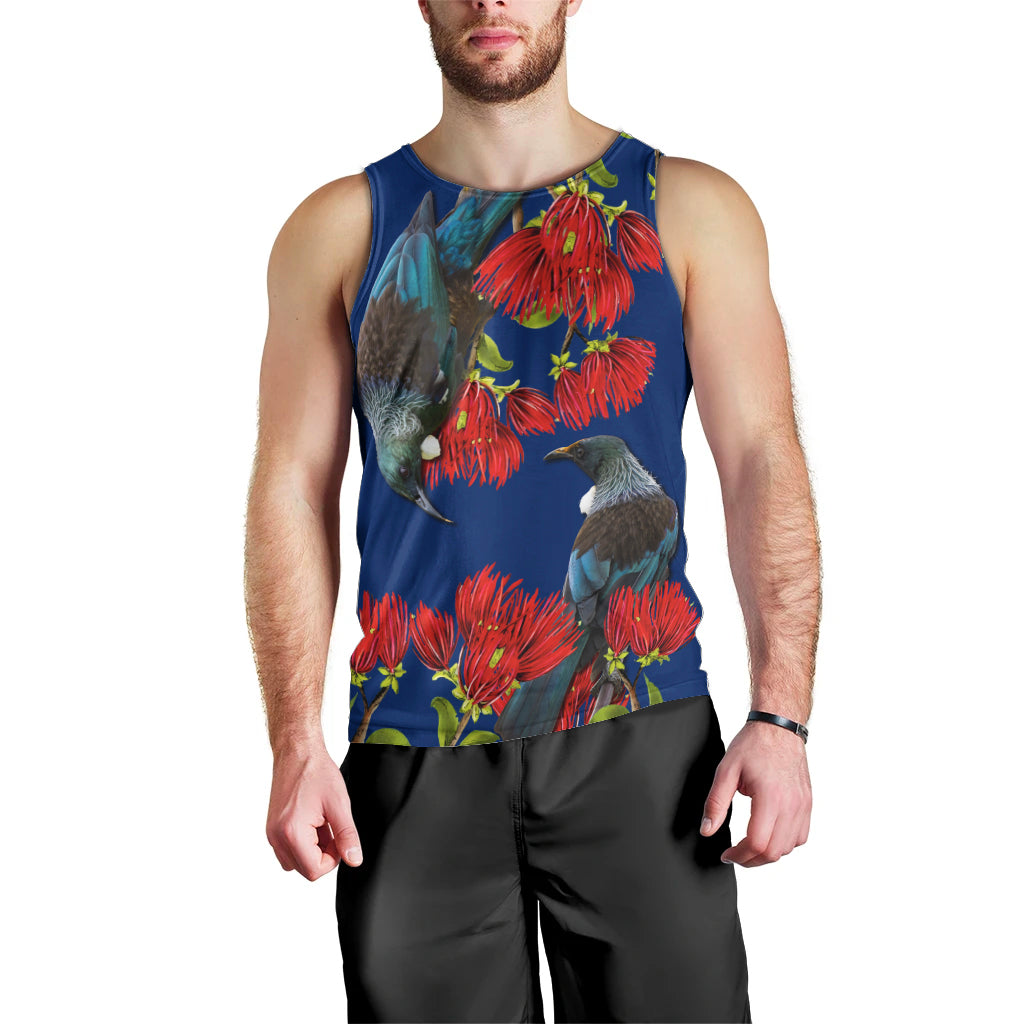 New Zealand Pohutukawa with Tui Birds Men Tank Top Version 2 LT7 - Polynesian Pride