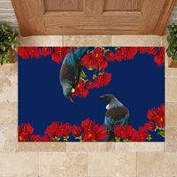 New Zealand Pohutukawa with Tui Birds Rubber Doormat Version 2 LT7 - Polynesian Pride