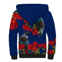 New Zealand Pohutukawa with Tui Birds Sherpa Hoodie Version 2 LT7 - Polynesian Pride
