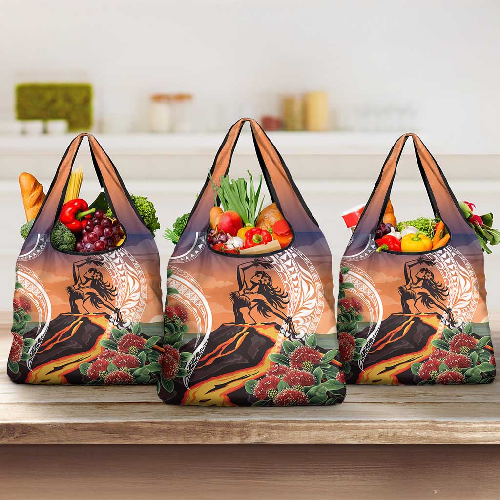 Hawaii Women's Day Tribal Grocery Bag Pele Honua Mea