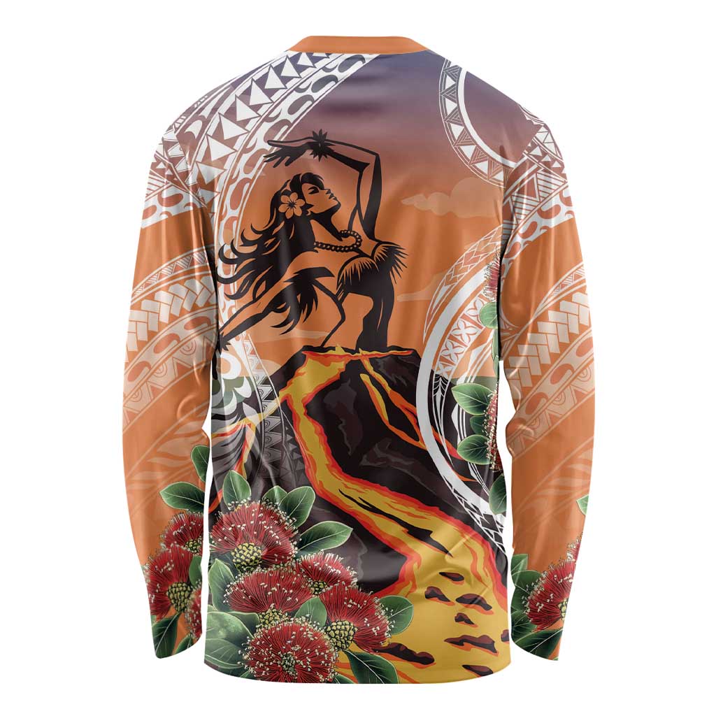 Hawaii Women's Day Tribal Long Sleeve Shirt Pele Honua Mea LT7 - Polynesian Pride