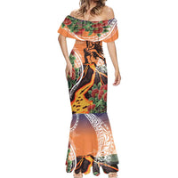 Hawaii Women's Day Tribal Mermaid Dress Pele Honua Mea
