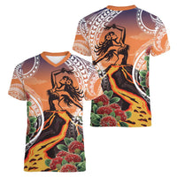 Hawaii Women's Day Tribal Women V-Neck T-Shirt Pele Honua Mea LT7 - Polynesian Pride