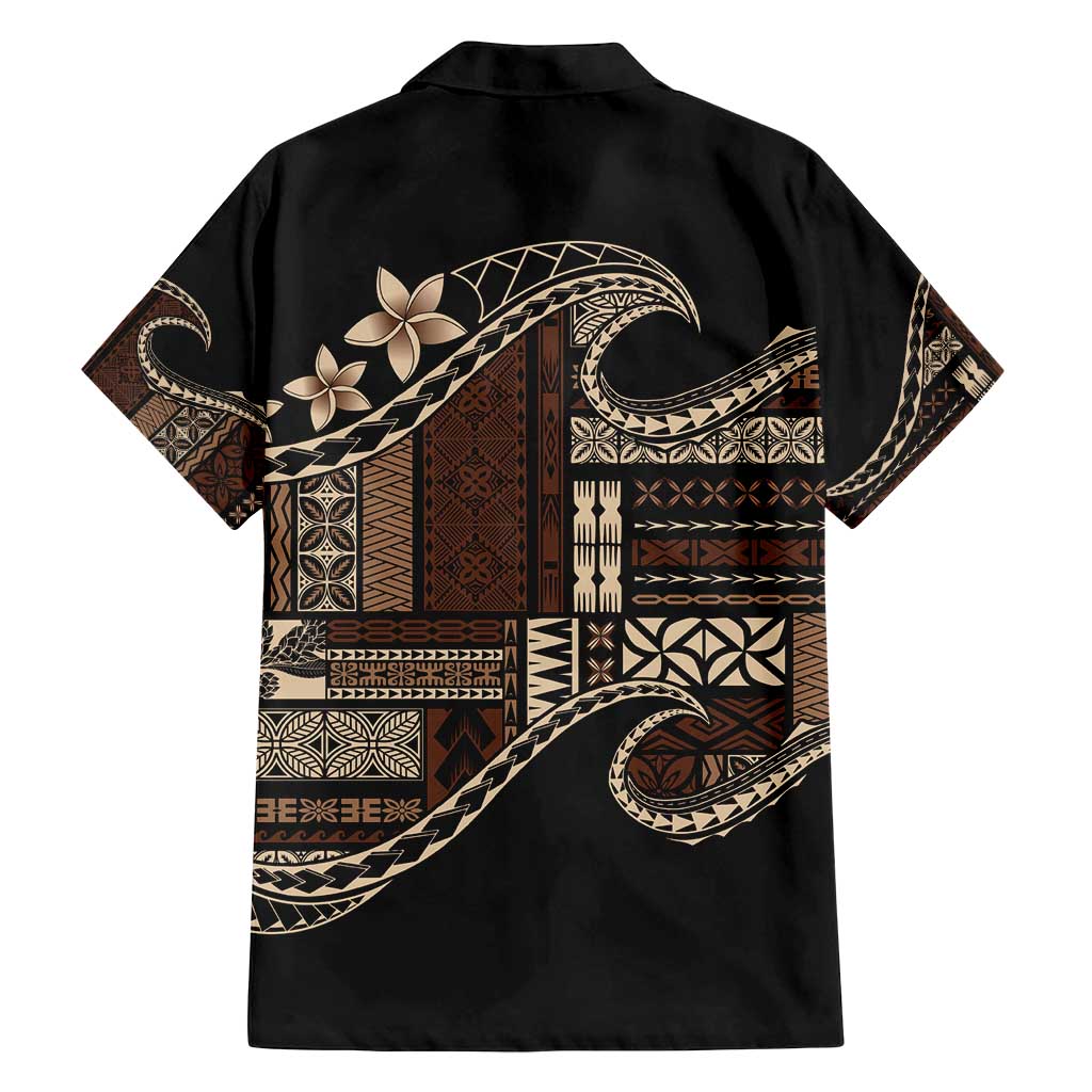 Samoa Siapo Mamanu Family Matching Tank Maxi Dress and Hawaiian Shirt Waves Motifs