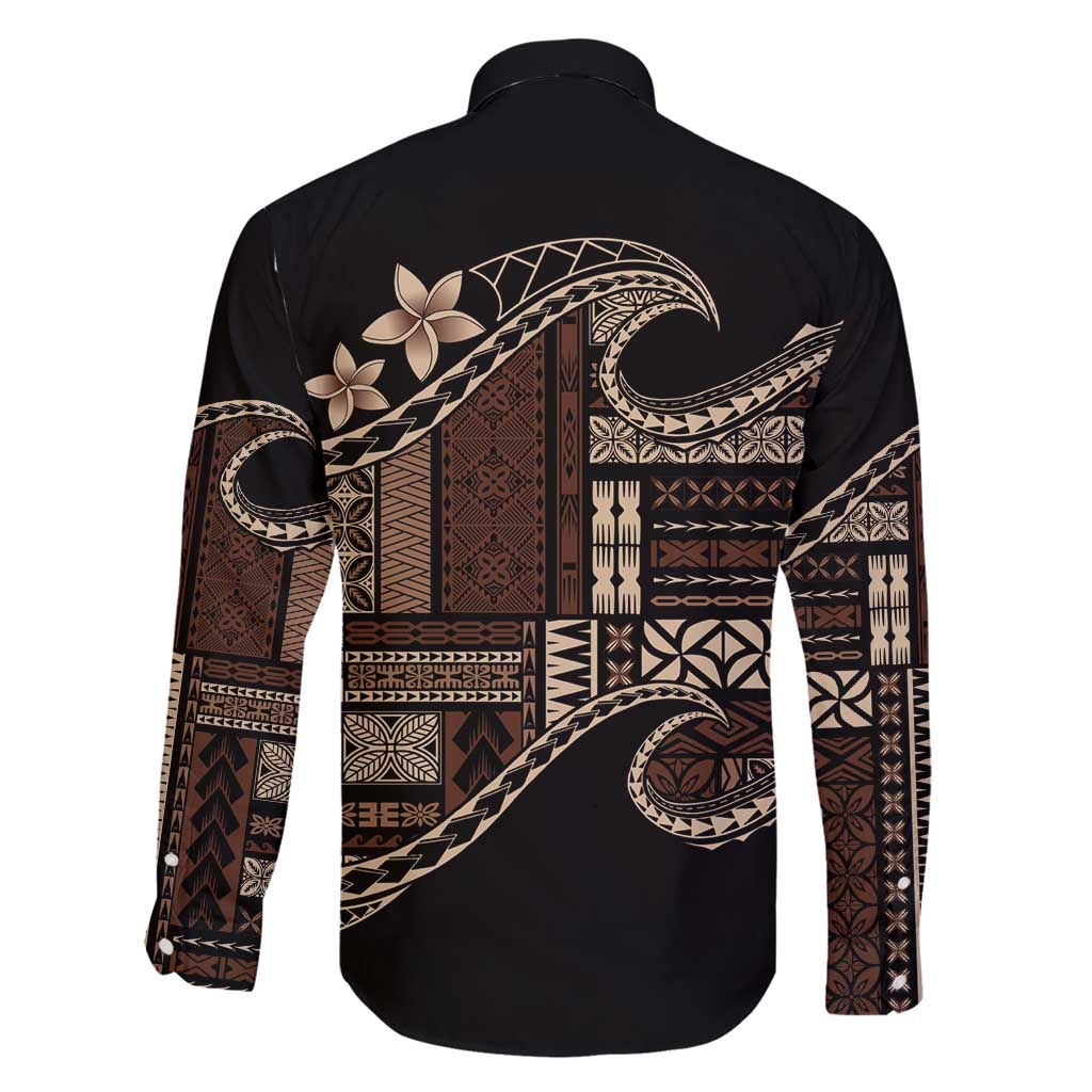 Samoa Siapo Mamanu Family Matching Tank Maxi Dress and Hawaiian Shirt Waves Motifs