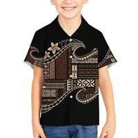 Samoa Siapo Mamanu Family Matching Tank Maxi Dress and Hawaiian Shirt Waves Motifs
