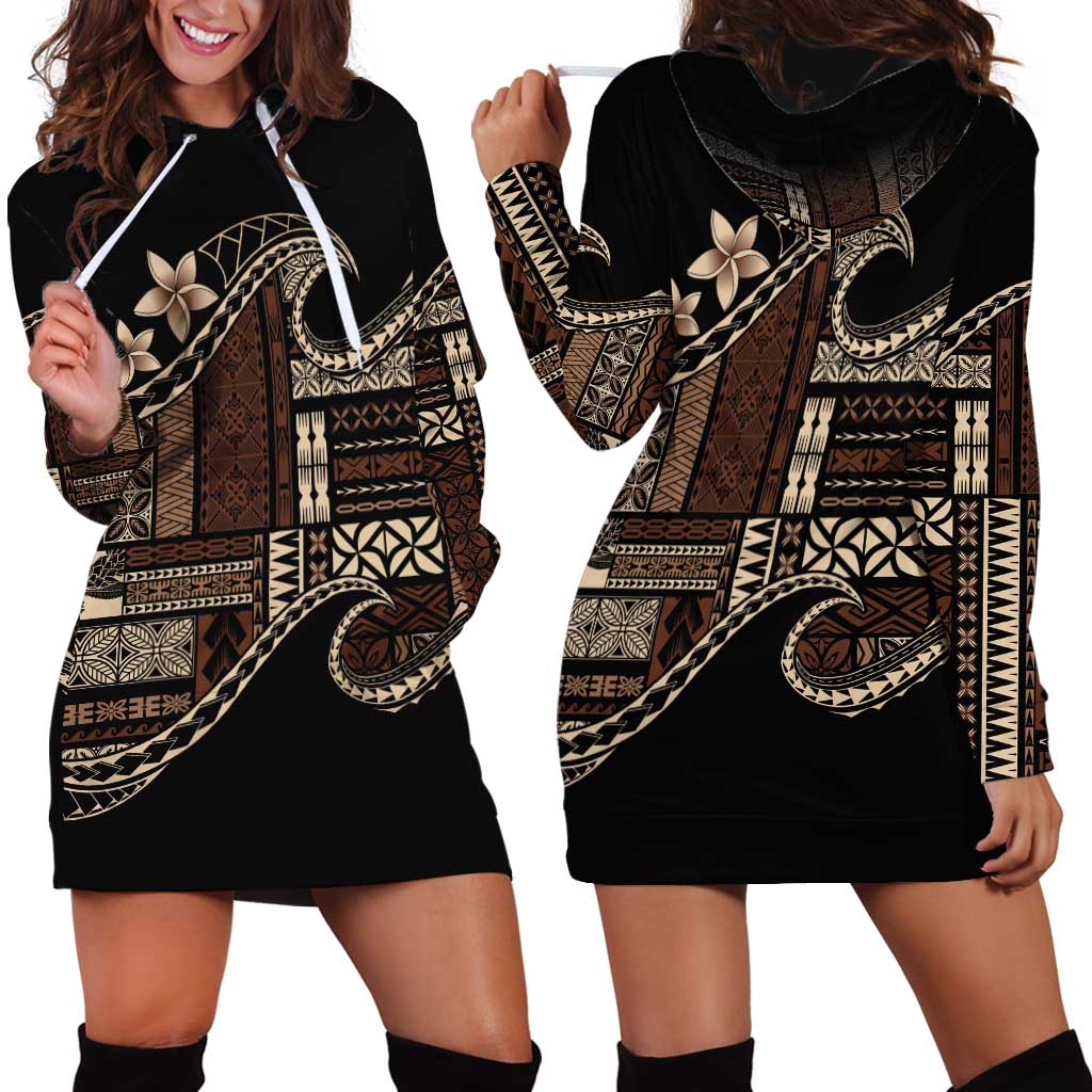Samoa Siapo Mamanu Hoodie Dress Waves Motifs