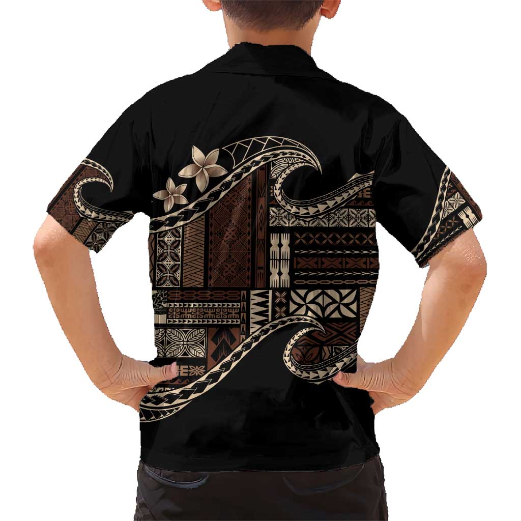 Samoa Siapo Mamanu Kid Hawaiian Shirt Waves Motifs