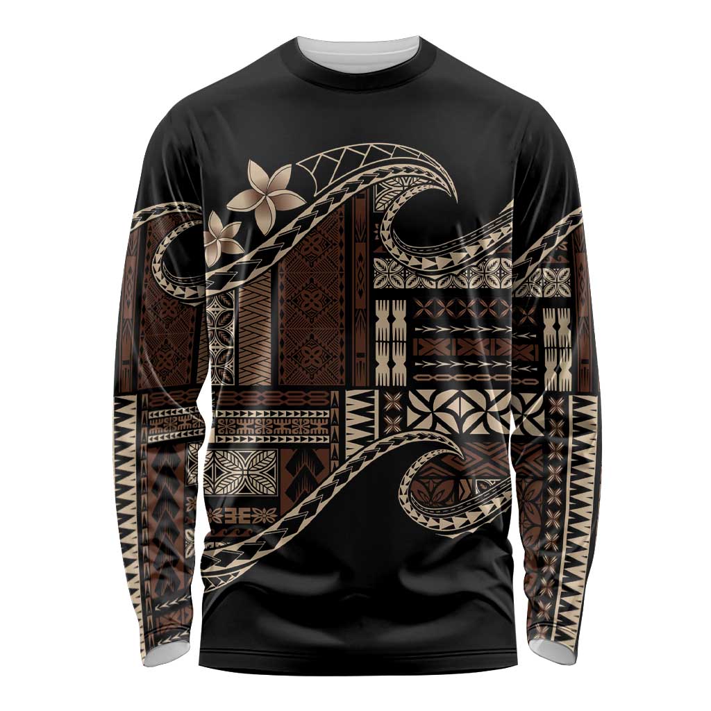 Samoa Siapo Mamanu Long Sleeve Shirt Waves Motifs