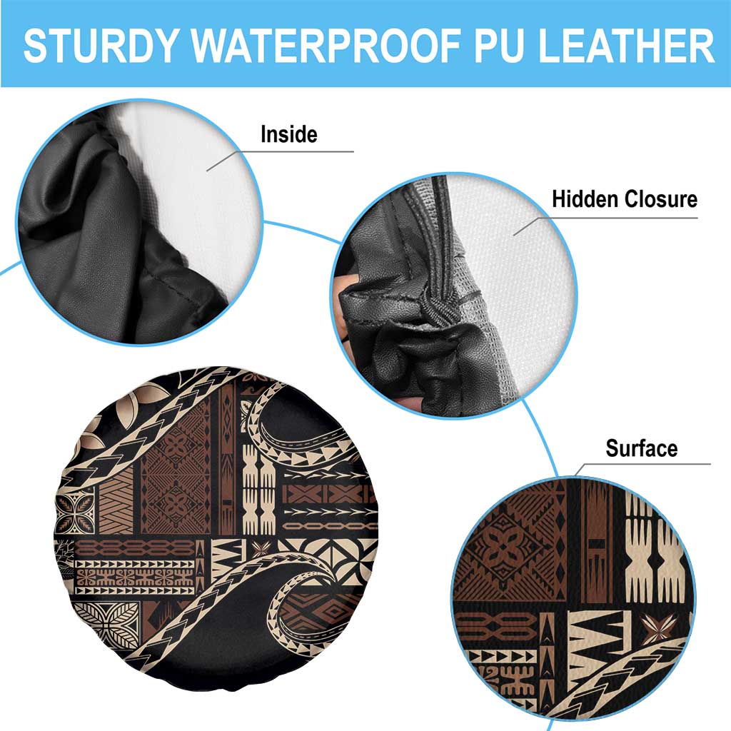 Samoa Siapo Mamanu Spare Tire Cover Waves Motifs