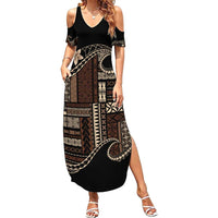 Samoa Siapo Mamanu Summer Maxi Dress Waves Motifs