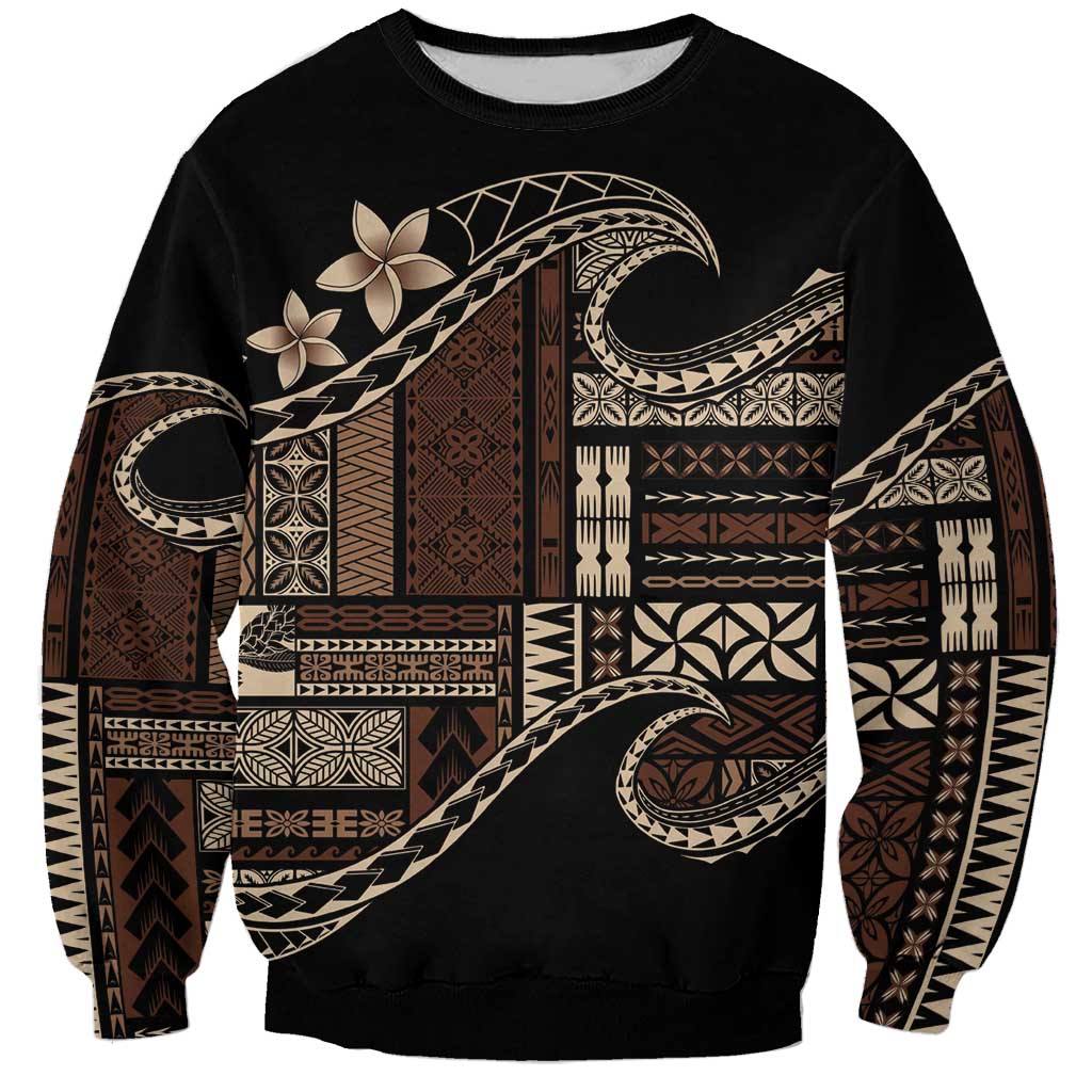 Samoa Siapo Mamanu Sweatshirt Waves Motifs