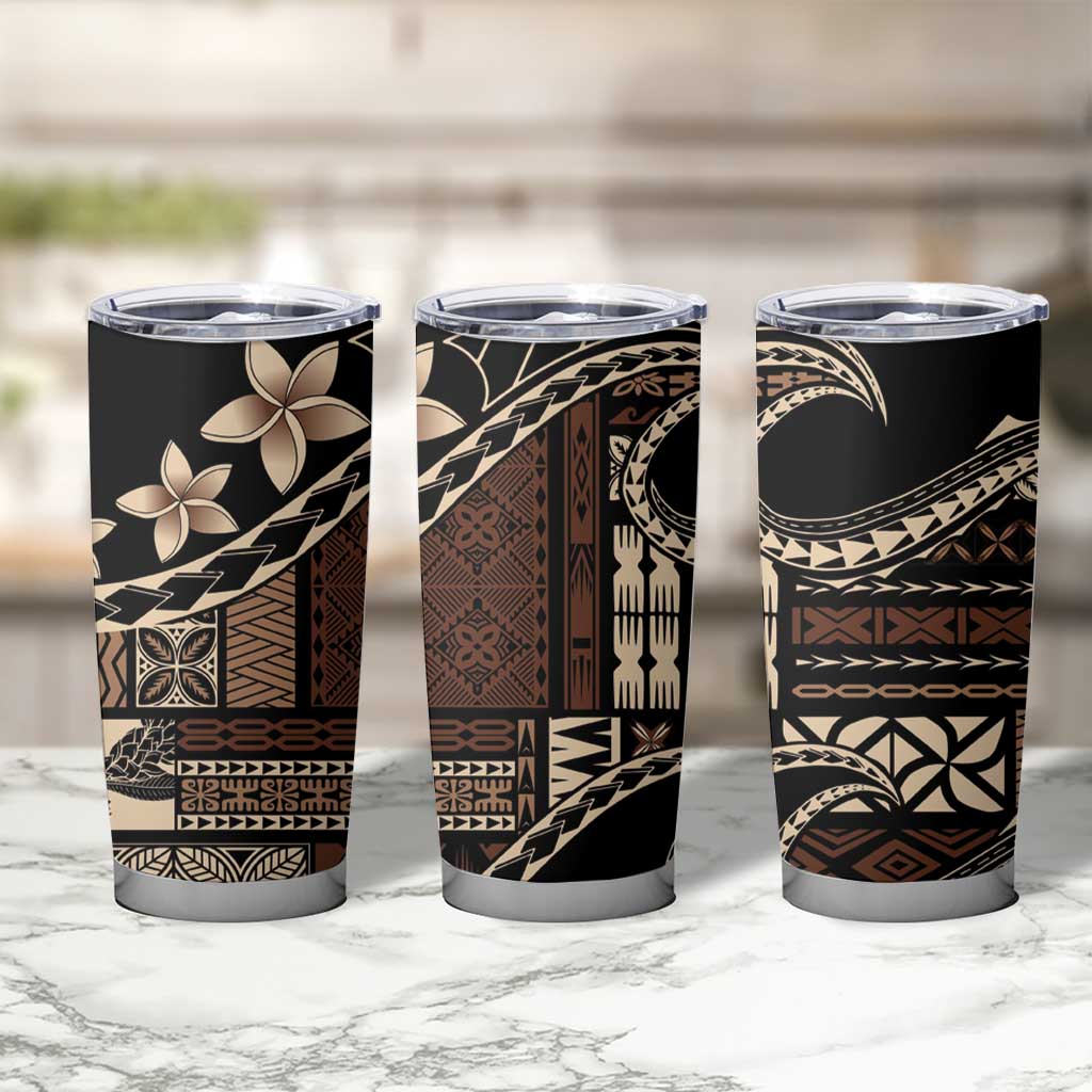 Samoa Siapo Mamanu Tumbler Cup Waves Motifs